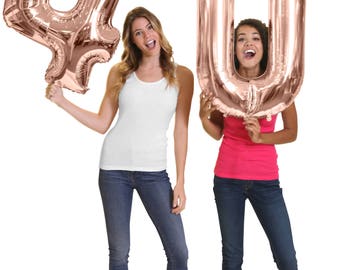 Giant Rose Gold 40th Birthday Balloons - Mylar 16th 21st 30th 40th 50th Birthday balloons, 40th Birthday Decorations, 40 Bday, 34" number