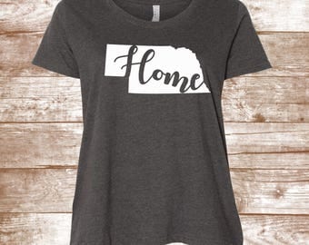 Nebraska Shirt - State - Home Shirt - Home Apparel - Custom - Southern Shirt - Ladies Clothing - Plus Size Shirt - Graphic Tee - HOME
