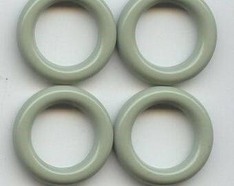 24 Vintage Aloe Green Acrylic 5x22mm. Round Ring Beads 6196
