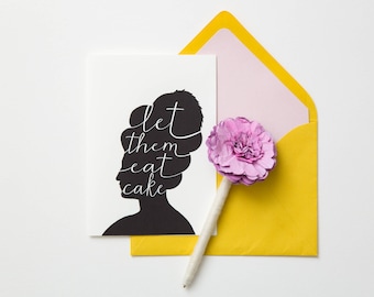 Let Them Eat Cake Greeting Card - Instant Download Printable Birthday Card, Bridal Shower Card