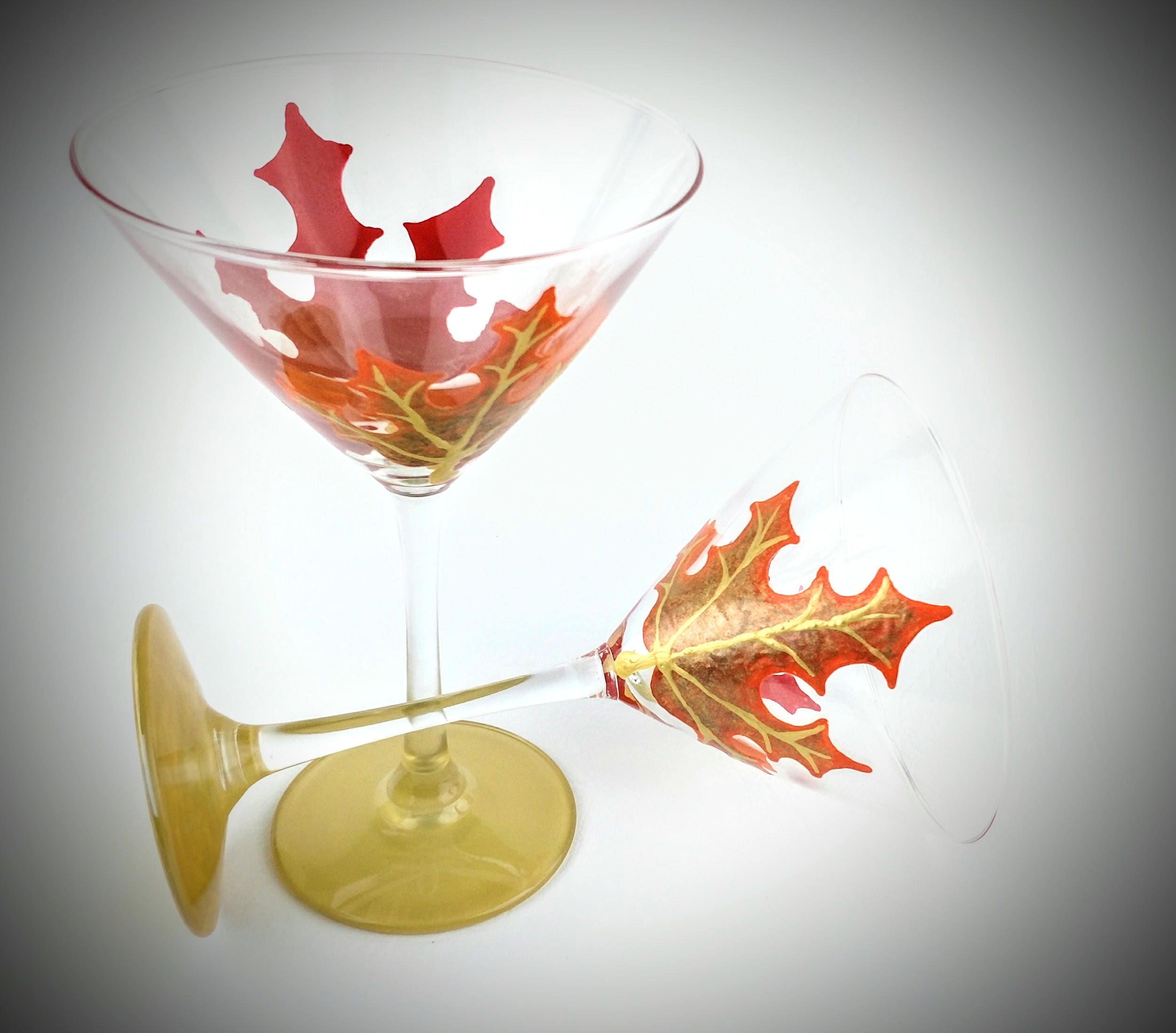 Fall Leaf Hand Painted Martini Glasses Unique Martini Glass   Il Fullxfull.1356788849 8pcx 