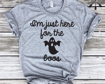 I'm Just Here for The Boos Halloween Sweatshirt, Funny Halloween Shirts, Halloween Drinking Shirt - Unisex for Men and Women - Popular