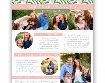 Year in Review Template - Christmas Email template - Printable Christmas Newsletter Template