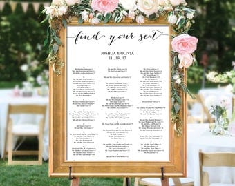 Wedding Seating Chart - Editable PDF - Table Arrangement Sign - DIY Wedding Seating Sign - Minimal Elegance - Wedding - Instant Download