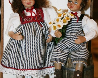 Dollhouse Miniature "Beautiful couple of children" Artisan Handmade Miniature in 12th scale. From CosediunaltroMondo