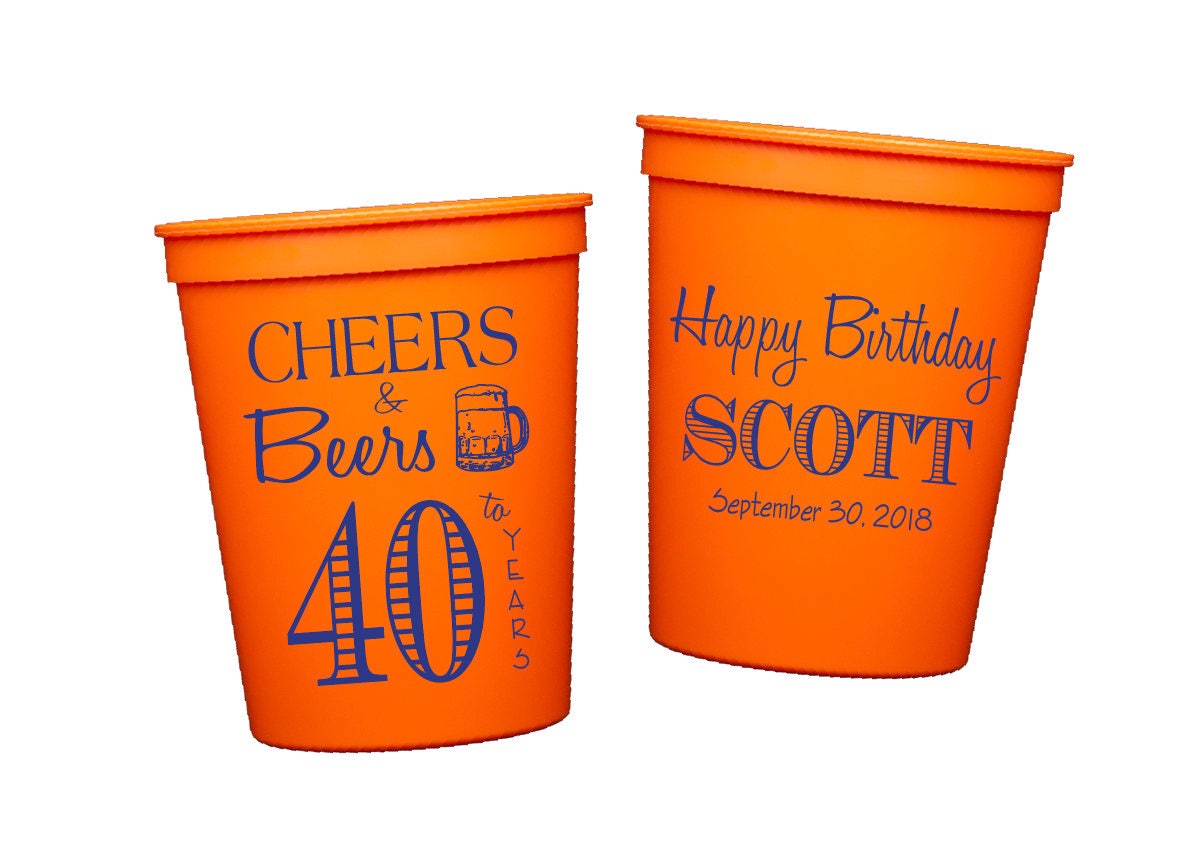 personalized 40th birthday cups Cheers to 40 cups birthday