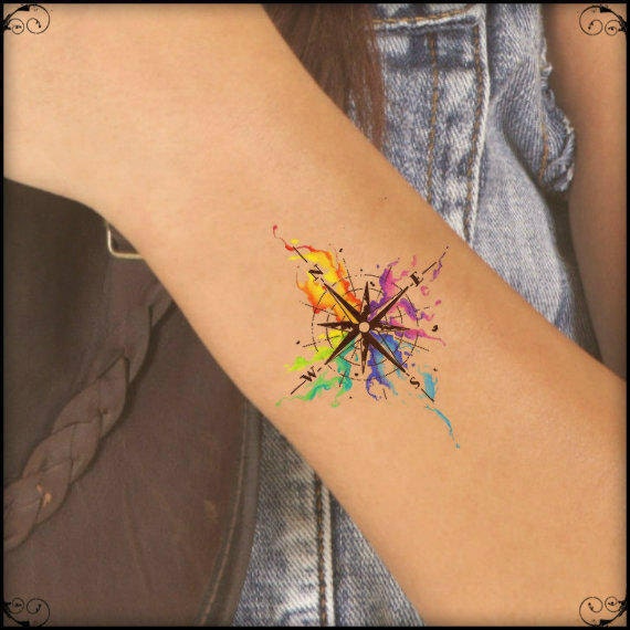 temporary tattoo watercolor compass ultra thin realistic temporary tattoo watercolor compass ultra thin realistic