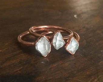 Herkimer Quartz Ring | Herkimer Diamond Ring | Herkimer Diamond Jewelry | Electroformed Ring | Stone Ring | Herkimer Ring | 5mm