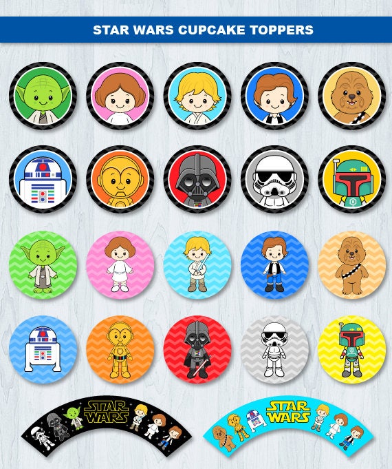 Star Wars Cupcake Toppers Star Wars Cupcake Wrappers Star