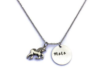 Personalized Unicorn Necklace - Unicorn Jewelry - Silver Unicorn - Unicorn Charm - Unicorn Jewellery - Personalzied Unicorn Necklace
