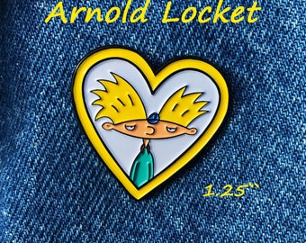 Hey Arnold Love - Helga's Arnold Locket soft enamel pin 1.25" / Nickelodeon / 90s