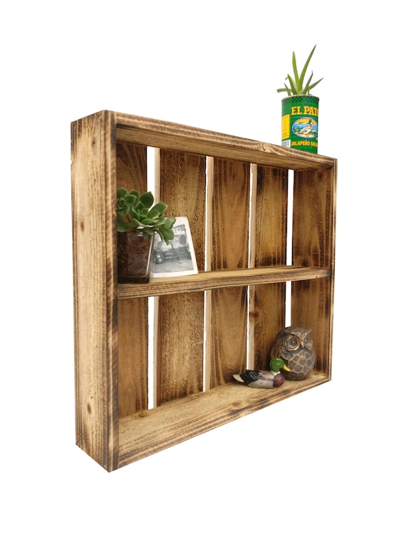 Rustic Shadow Box Display Case wall mounted shelf display
