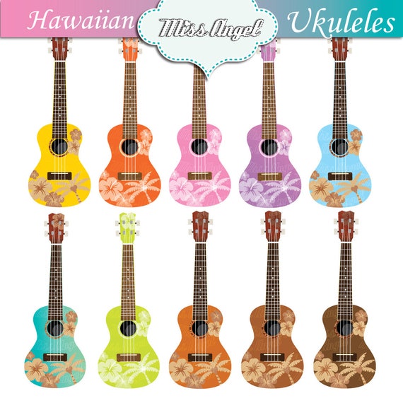 Hawaii ukulele clip art. Hawaiian ukuleles clip art. Hibiscus