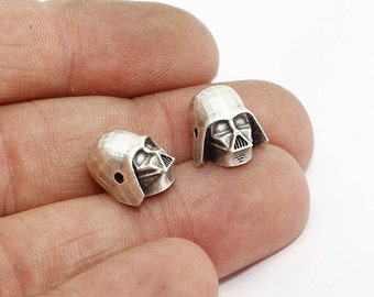 10x12mm Antique Silver Star Wars Charms, Men Bracelet Charms, Skull , Star Wars Beads, Bracelet Connector, KDR196