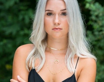 Gold Shimmer Choker | Gold Choker Necklace | 14kt Gold Filled or Sterling Silver | Gold Coin Choker