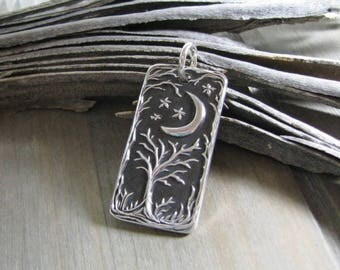 Secrets, Personalized Fine Silver Pendant, Handmade in Recycled Silver From Artisan Original Carving, by SilverWishes