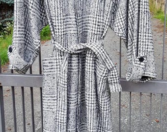 Cappotto Gianni Versace anni 80 pura lana bianco grigio