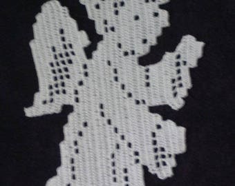Place mat Ange de Noël hook lace tricky net. Creation hand-made new(nine)