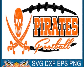 Edgy Pirates Football| SVG| DXF| EPS|Png| Cut File| Pirates| Football| Mom| Dad| Silhouett| Cricut| Vector File| Instant Download