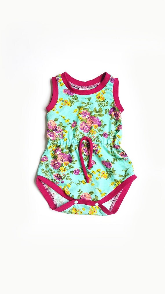 Floral Tank Top Romper Baby Girl Toddler Girl Size 03 mos