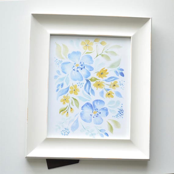 Blue Floral Art PrintNEW