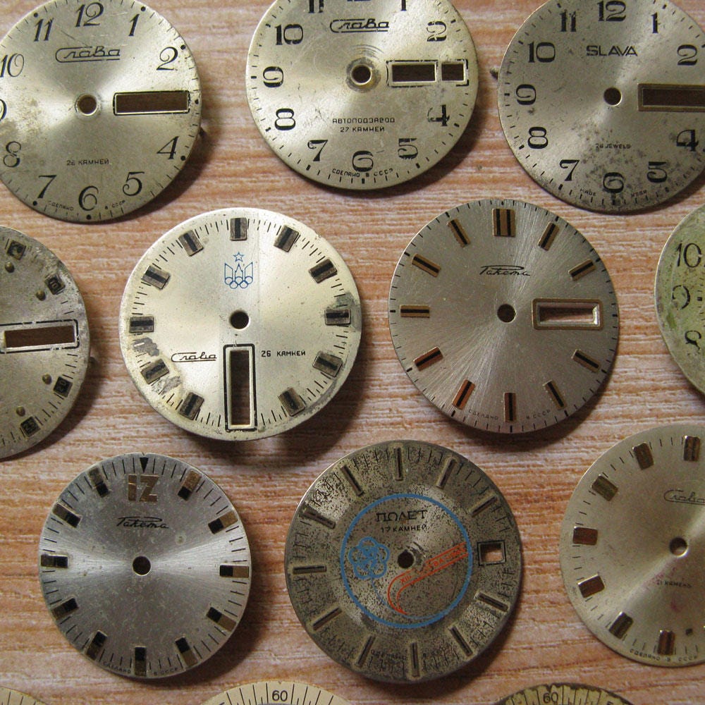 18 pcs Vintage Watch Faces, Altered Art Gear, Classic Watch Faces, Old