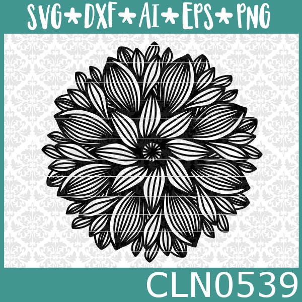 Download CLN0539 Mandala Intricate Flower Zentangle Filigree Circle SVG