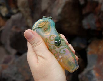 Color changing octopus glass pipe, hand blown borosilicate glass, critter pipe, FREE SHIPPING