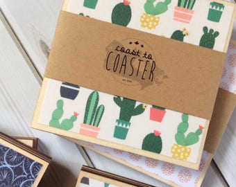 Cactus Decor, Cactus Gift, Cactus Coasters, Cactus, Green Decor, Yellow Decor, Yellow Coasters, Greenery, Wooden Coaster, Decorative Coaster