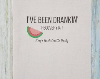 10 Bachelorette Party Favor, Hangover Kit, Survival Kit, Recovery Kit, Emergency Kit, Bachelorette Party - I've Been Drankin' Watermelon