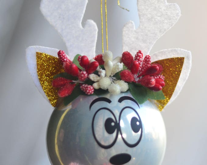 reindeer personalized gift christmas gift baby reindeer ornament сhristmas silver ornament Christmas baby shower christmas baby boy gift