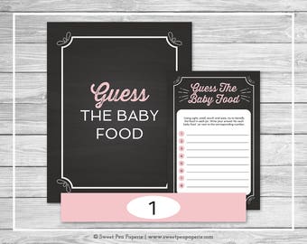 Elephant Baby Shower Guess The Baby Food Game Printable Baby