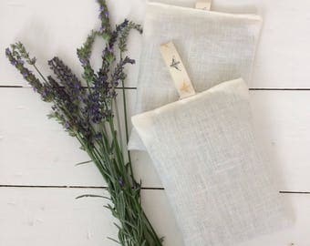 SALE - 100% Linen French Lavender Bag - Handmade French Lavender Sachet