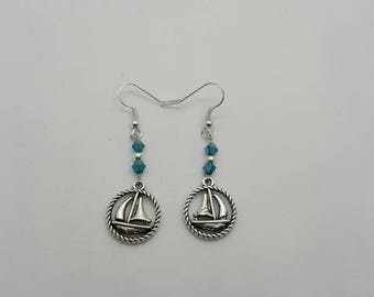 Nautical sailboat earrings (ER087)