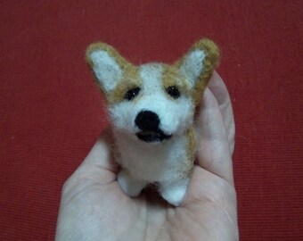 Needle felt Corgi dog miniature