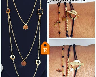 3 bracelets gold gold filled chain and codons