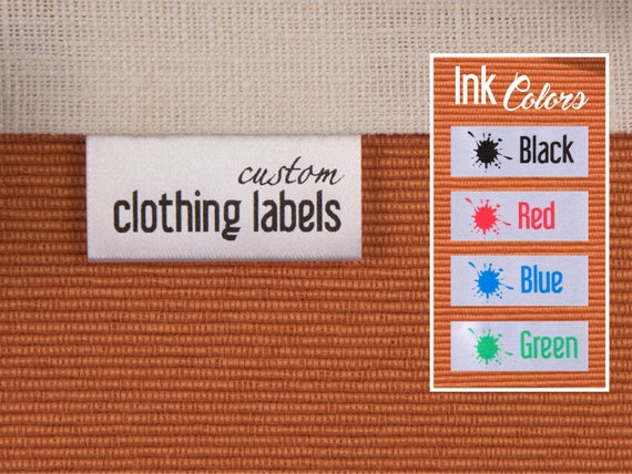 100 Custom Sewing Labels Clothing Tags White Satin Labels