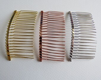 Hair comb. Tiara comb findings. Hair fascinator comb. Available in silver, rose gold and gold plated.