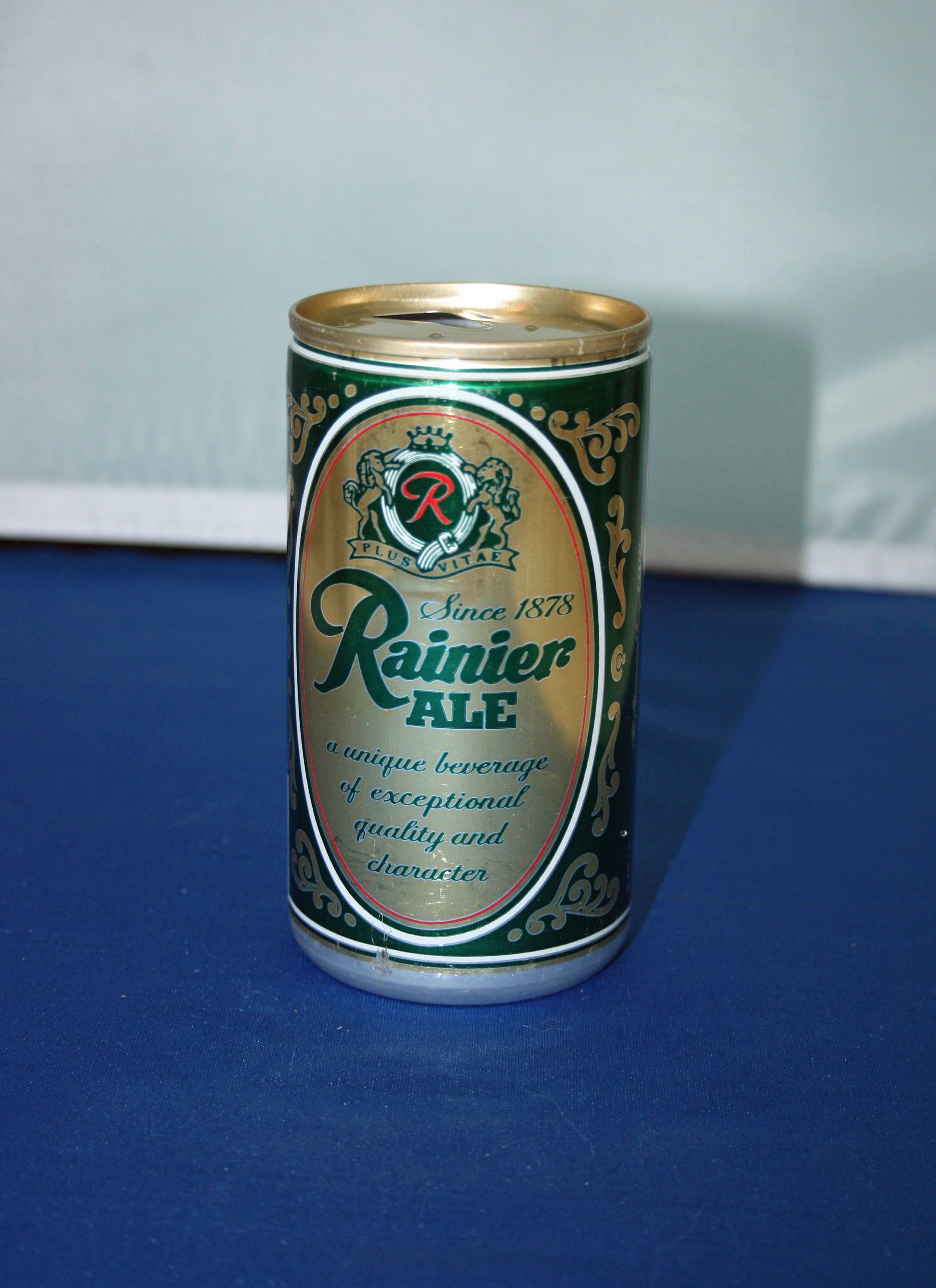 Vintage Rainier Ale Beer Can Aluminum Opened Pull Tab Rainier Brewing