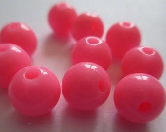 10 8mm pink acrylic beads