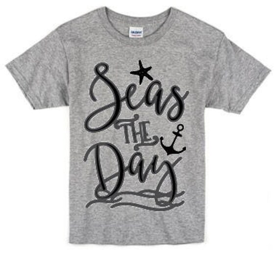 Seas the day nautical beach kids t-shirt tee ocean sea rap