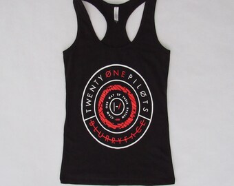 Brand New Women's 21 Pilots Blurryface Cotton/Spandex Racerback Small, Medium, Large, Free Same Day Shipping