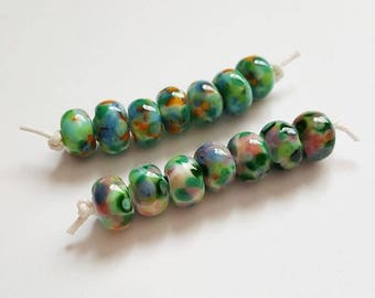 Blended Beads - Frit Beads - Frit Lampwork - Lampwork Beads - Glass Beads - Mini Bead Sets - Monet - Lampwork Glass - Waterlilies - UK Made