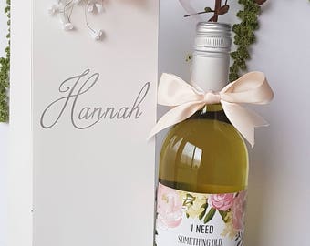 Will you be my Bridesmaid - Standard Wine/Champagne Bottle Labels - Peonie Label - Label only