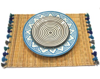 LOLA placemats with tassels - set of 2 AEGEAN SEA
