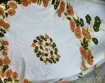 Pretty Floral Vintage Tablecloth