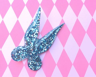 Light Blue Pixie Wings Brooch, Tinkerbell Wings, Neverland, Glitter, Dapper Day, Peter Pan, Disney Bounding, Comic Con, Gift for Her