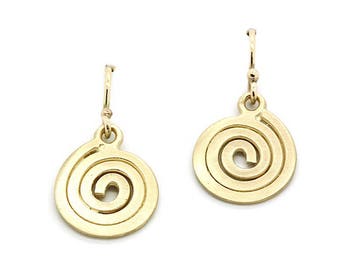 9ct yellow gold swirl earrings