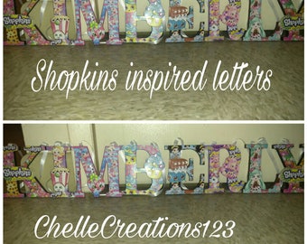 5 in Shopkins inspired letters((48 HOUS SALE))
