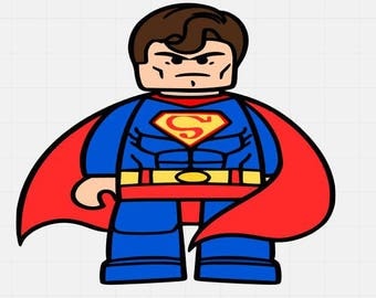 Superman Lego man, Superman Lego Svg, Svg File, Svg Cutting File, Svg For Silhouette, Svg For Cricut, Lego Man Svg File